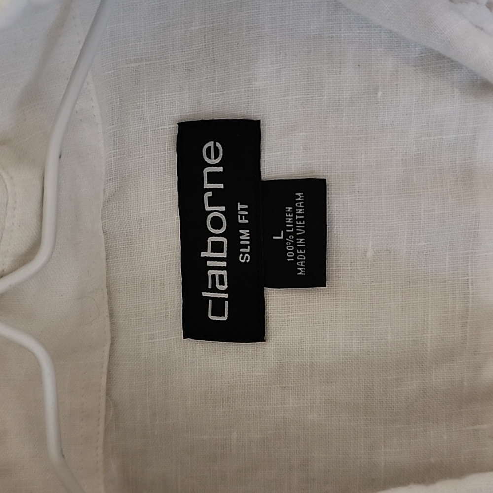 Claiborne slim fit shirt, Size L. 100% Linen - Picture 2 of 3